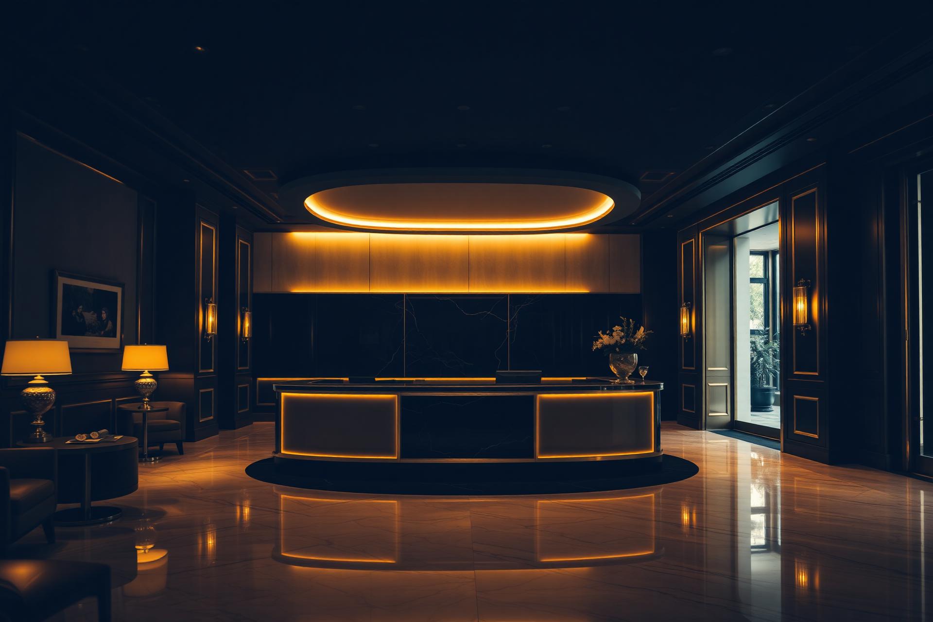 Luxury London hotel lobby